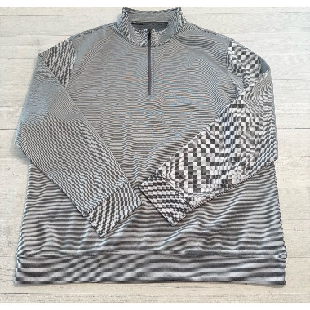 Hickey Freeman‎ Performance Fabric Micro-stripe 1/4 Zip Sweater XL